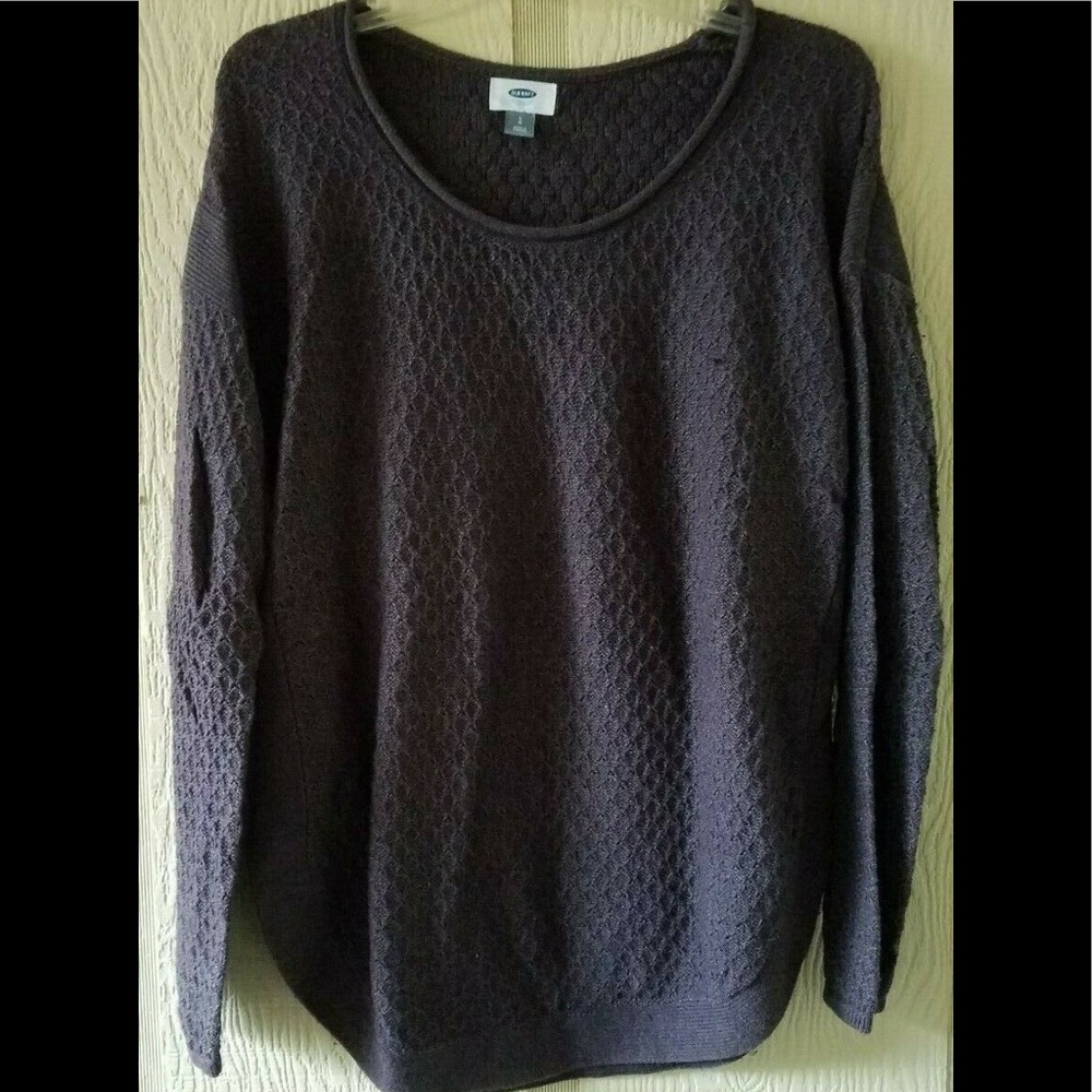 OLD NAVY LARGE EGGPLANT  LS TUNIC BOTTOM SWEATER